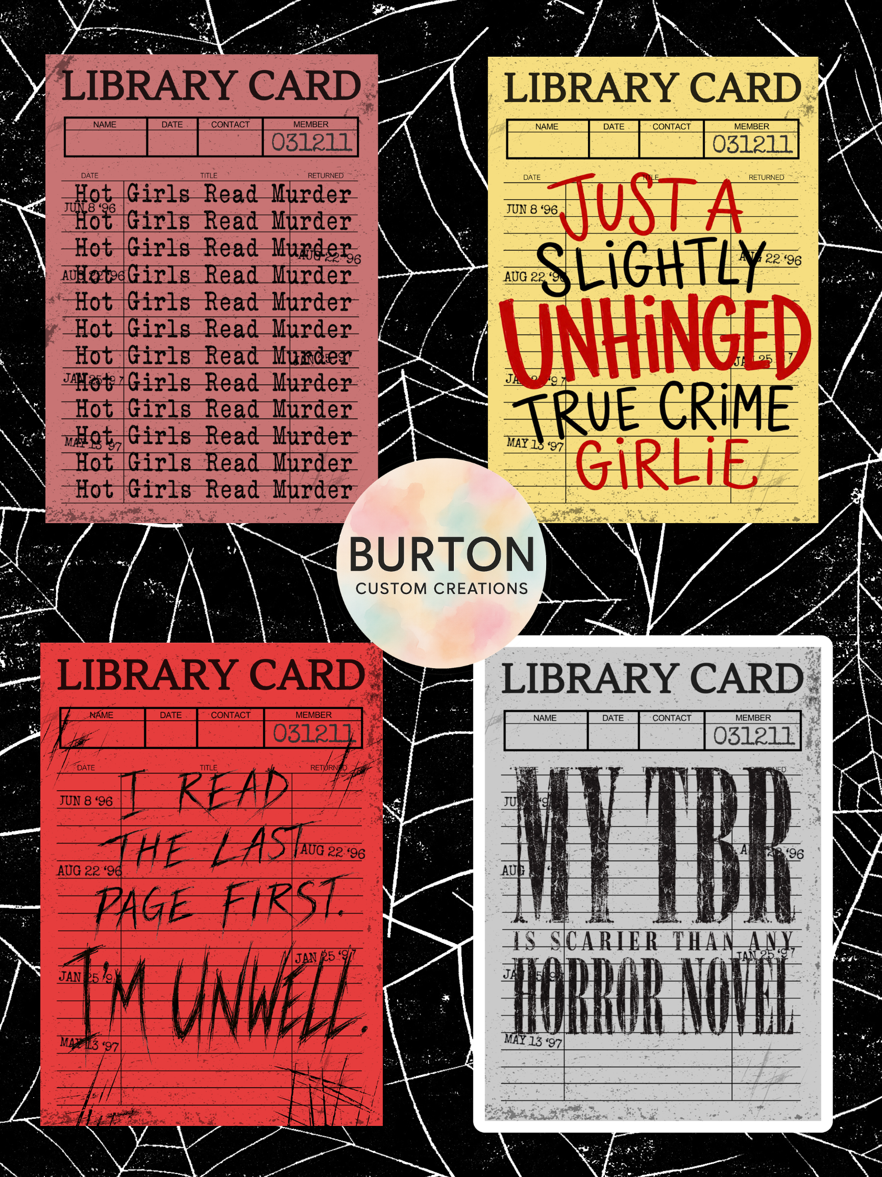 True Crime 4pk Bookmarks