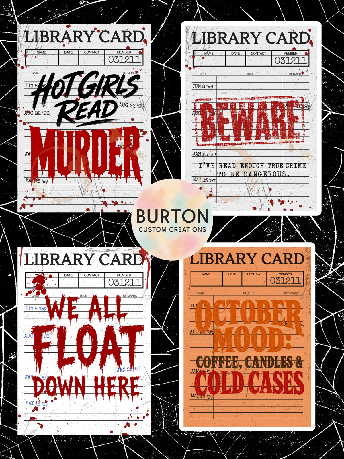 True Crime 4pk Bookmarks